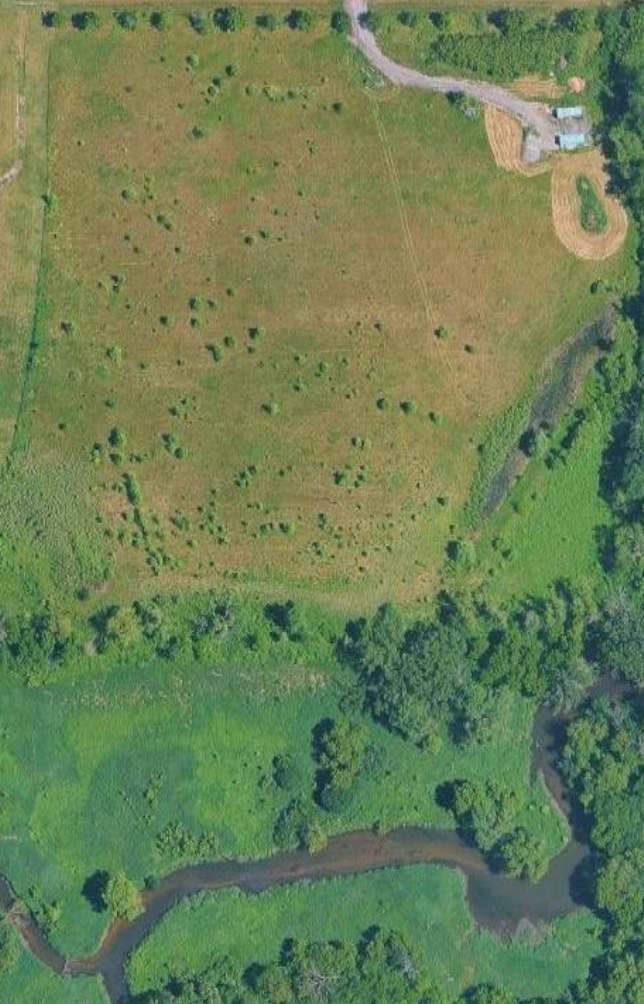 Aerial view of the American Indian Center’s newly acquired land near Woodstock, Illinois